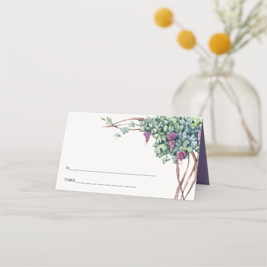 Carte De Placement Élégant Mariage graphique de script d'aquarelle (Dos)