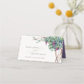 Carte De Placement Élégant Mariage graphique de script d'aquarelle (Devant)