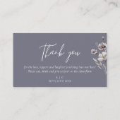 Carte De Placement Elégant mariage gris sombre aquarelle merci (Dos)