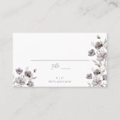 Carte De Placement Elégant mariage gris sombre aquarelle merci (Devant)