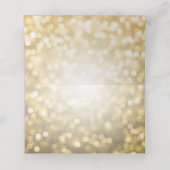 Carte De Placement Elégant Mariage Guest Place Card Gold Bokeh Lumièr (Intérieur déplié)