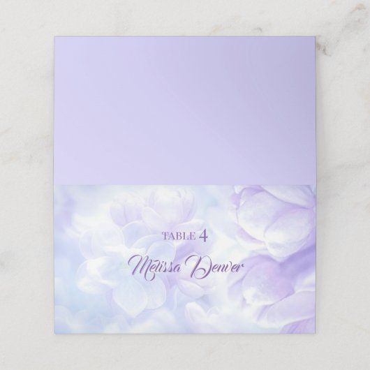 Carte De Placement Élégant Mariage Lilac violet clair (Extérieur déplié)