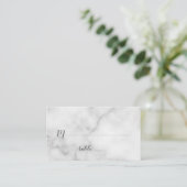 Carte De Placement Élégant Mariage Marbre blanc (Debout devant)