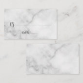 Carte De Placement Élégant Mariage Marbre blanc (Devant / Derrière)