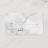 Carte De Placement Élégant Mariage Marbre blanc (Devant)