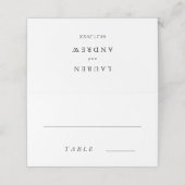 Carte De Placement Élégant Mariage minimaliste noir et blanc (Extérieur déplié)