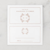 Carte De Placement Élégant Mariage Monogram Terracota (Extérieur déplié)