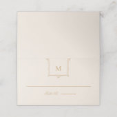 Carte De Placement Élégant Mariage Monogramme Vintage (Extérieur déplié)