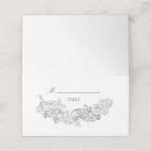 Carte De Placement Élégant Mariage noir et blanc (Extérieur déplié)