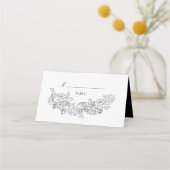 Carte De Placement Élégant Mariage noir et blanc (Devant)