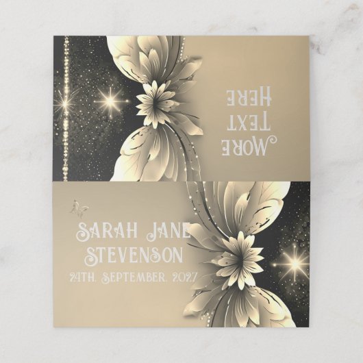 Carte De Placement Élégant Mariage Or (Extérieur déplié)