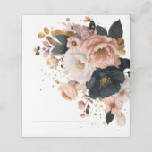 Carte De Placement Élégant Mariage Personnalisé Fleurs  (Extérieur déplié)