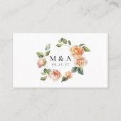 Carte De Placement Élégant Mariage Rose Peach (Dos)