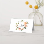 Carte De Placement Élégant Mariage Rose Peach (Dos)