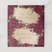 Carte De Placement Élégant Mariage rouge de Bourgogne et or (Extérieur déplié)