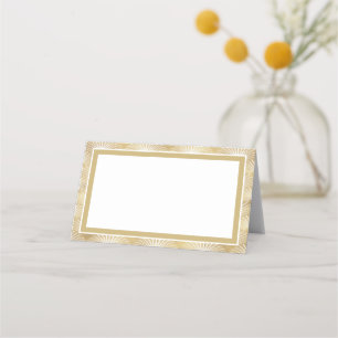 Carte De Placement Élégant Mariage Ventilateur Art déco couleur or