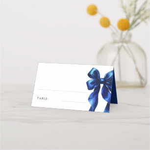 Carte De Placement Elégant Marine Bleu Fête des mariées de la Bow