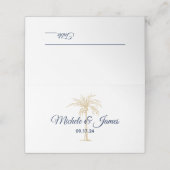 Carte De Placement Elégant Marine Gold Palm Tree Mariage moderne (Extérieur déplié)