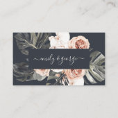 CARTE DE PLACEMENT ELEGANT MARINE RUST MONSTRERA PEONRA MARIAGE FLORA (Dos)