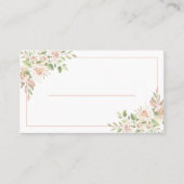 Carte De Placement Élégant Merci floral rose Mariage (Devant)