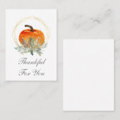 Carte De Placement Elegant Merci pour vous Citrouille Thanksgiving (Devant / Derrière)