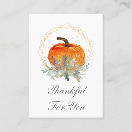 Carte De Placement Elegant Merci pour vous Citrouille Thanksgiving (Devant)