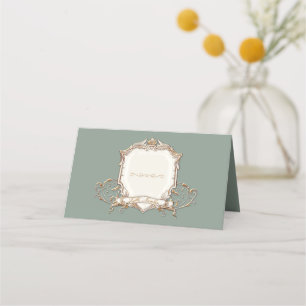 Carte De Placement Elégant métal or n Mariage de torons de menthe