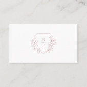 Carte De Placement Élégant minimal Cerisier Rose Blossom Monogram Cre (Devant)