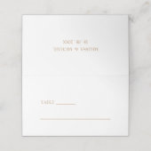 Carte De Placement Élégant minimal moderne Gold Script Mariage Table (Extérieur déplié)