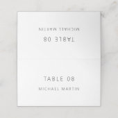 Carte De Placement Elégant minimal noir Mariage table (Extérieur déplié)
