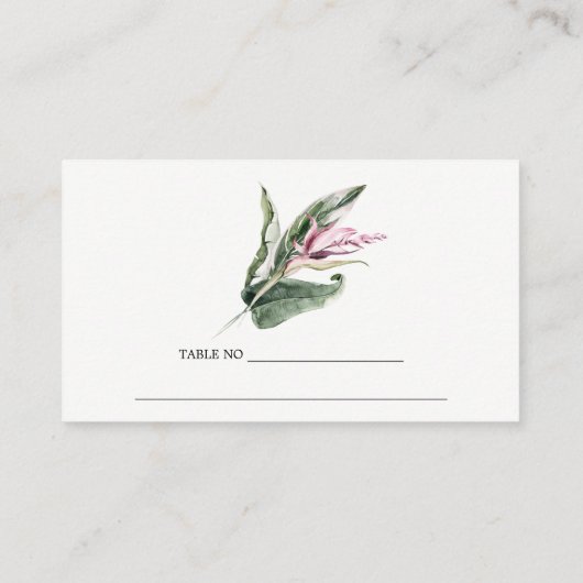 Carte De Placement Élégant minimal Tropical rose Mariage floral (Dos)