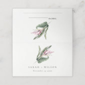 Carte De Placement Élégant minimal Tropical rose Mariage floral (Extérieur déplié)