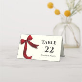 Carte De Placement Elegant Minimalist Simple Red Bow (Devant)