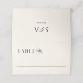 Carte De Placement Élégant minimum Vieux argent noir et crème Mariage (Extérieur déplié)