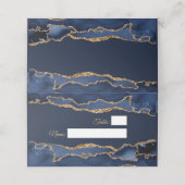Carte De Placement Elegant & Modern Blue and Gold Agate  (Extérieur déplié)