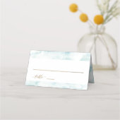 Carte De Placement Elégant moderne Dusty bleu aquarelle Escort (Devant)