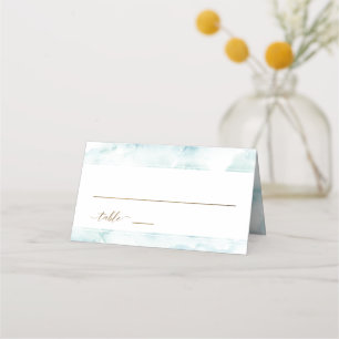 Carte De Placement Elégant moderne Dusty bleu aquarelle Escort