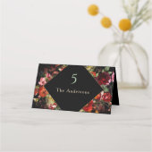 Carte De Placement Élégant moderne moody fleurs mariage (Devant)