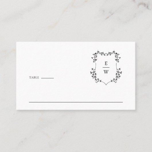 Carte De Placement Élégant monogramme (Devant)