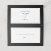 Carte De Placement Élégant Monogramme Mariage noir et blanc (Extérieur déplié)