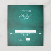 Carte De Placement Élégant Monogramme Mariage vert foncé (Extérieur déplié)