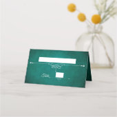 Carte De Placement Élégant Monogramme Mariage vert foncé (Devant)