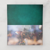 Carte De Placement Élégant Monogramme vert foncé photo Mariage (Intérieur déplié)