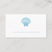 Carte De Placement Elégant Nautique Blue Seashell Beach Mariage (Devant)