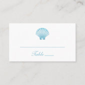 Carte De Placement Elégant Nautique Blue Shell Beach Mariage (Devant)