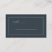 Carte De Placement Elegant Navy Calligraphy Table (Devant)