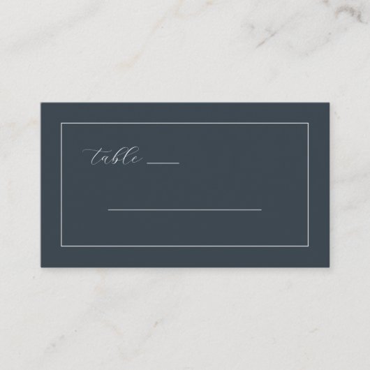 Carte De Placement Elegant Navy Calligraphy Table (Devant)
