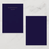 Carte De Placement Elegant Navy Flat Place Card (Devant / Derrière)