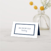 Carte De Placement Élégant Nettoyant Mariage bleu et blanc (Devant)