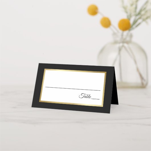 Carte De Placement Elégant Noir Blanc Or Palm Tree Mariage moderne (Dos)